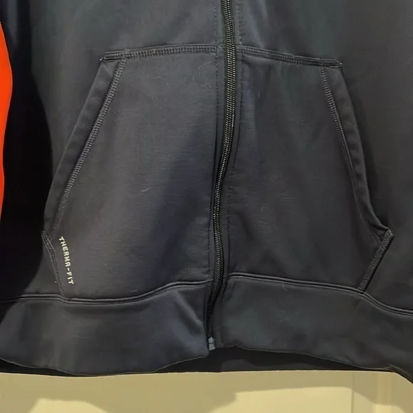 Chicago Bears Nike Therma Fit Full Zip Hooded Jacket Blue Orange Size L - Picture 3 of 11